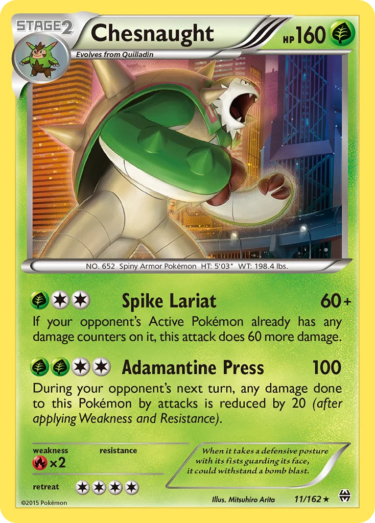 Chesnaught 011/162 Rare holo