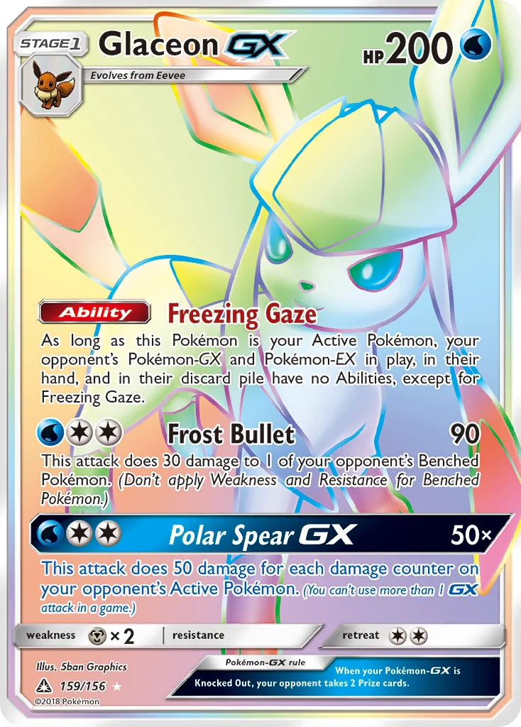 Glaceon-GX 159/156 Rare rainbow