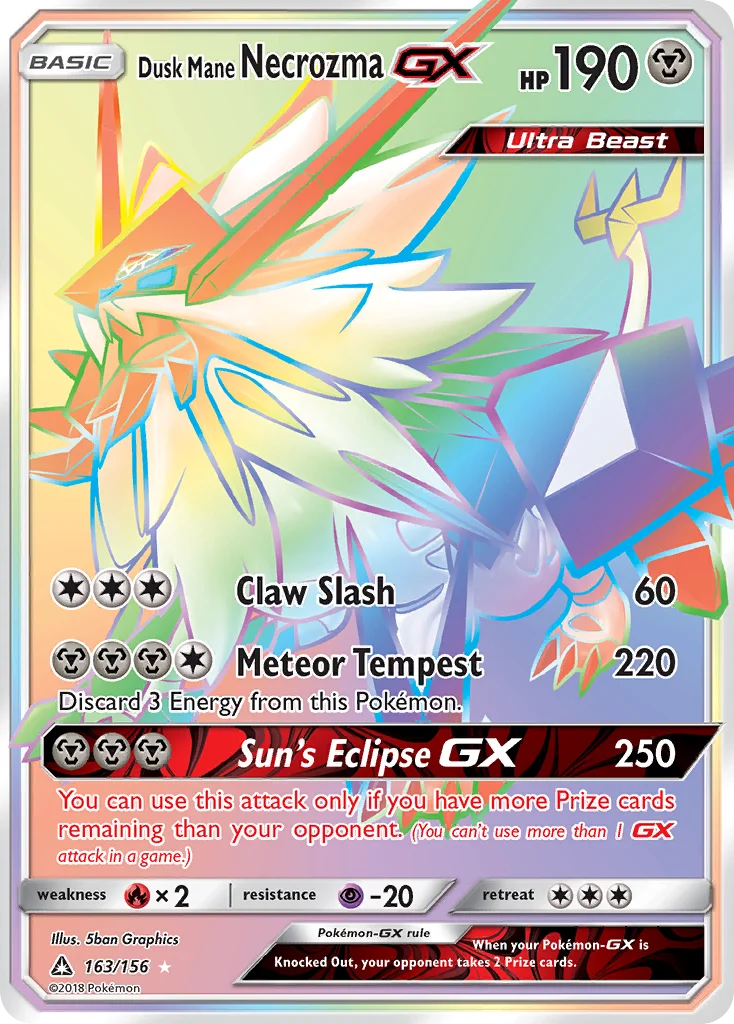 Dusk Mane Necrozma-GX 163/156 Rare rainbow