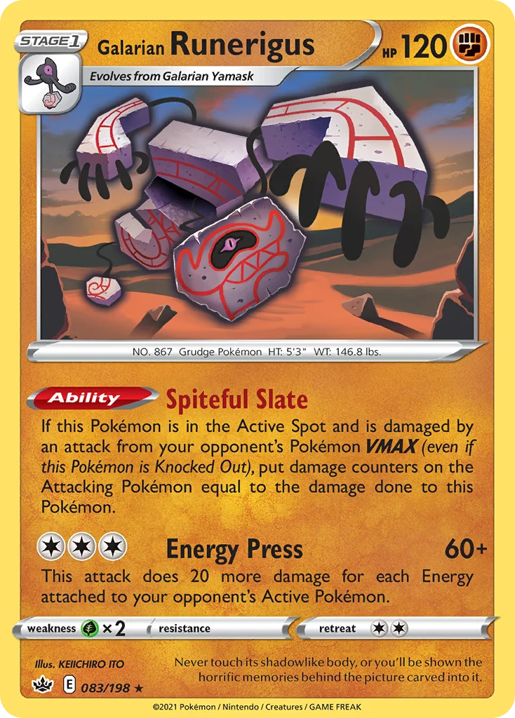 Galarian Runerigus 083/198 Rare holo