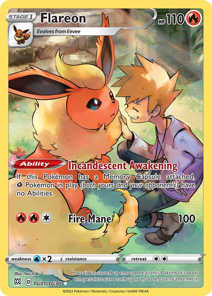 Flareon TG01/30 Trainer gallery rare holo