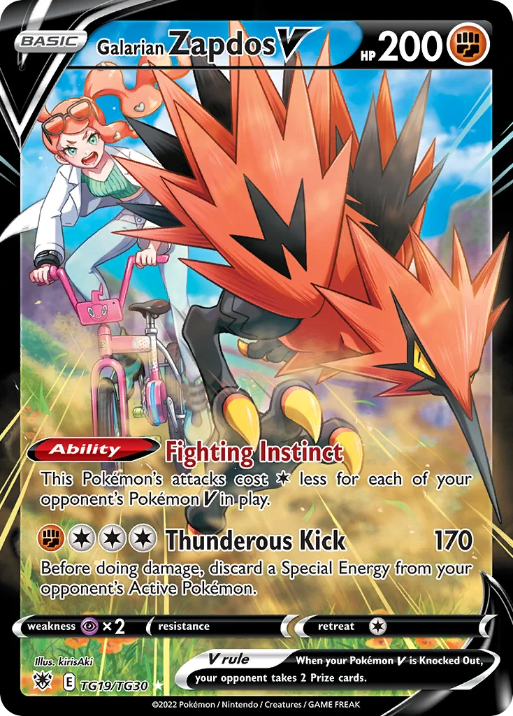 Galarian Zapdos V TG19/30 Rare holo v