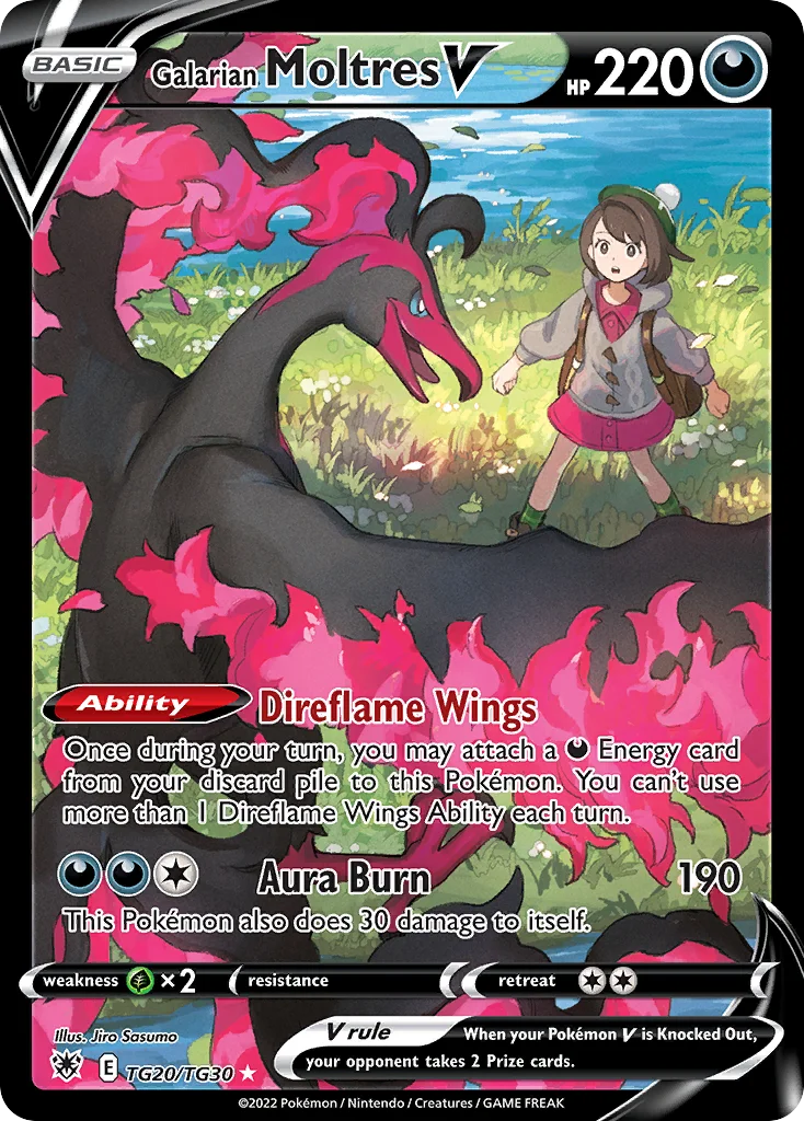 Galarian Moltres V TG20/30 Rare holo v