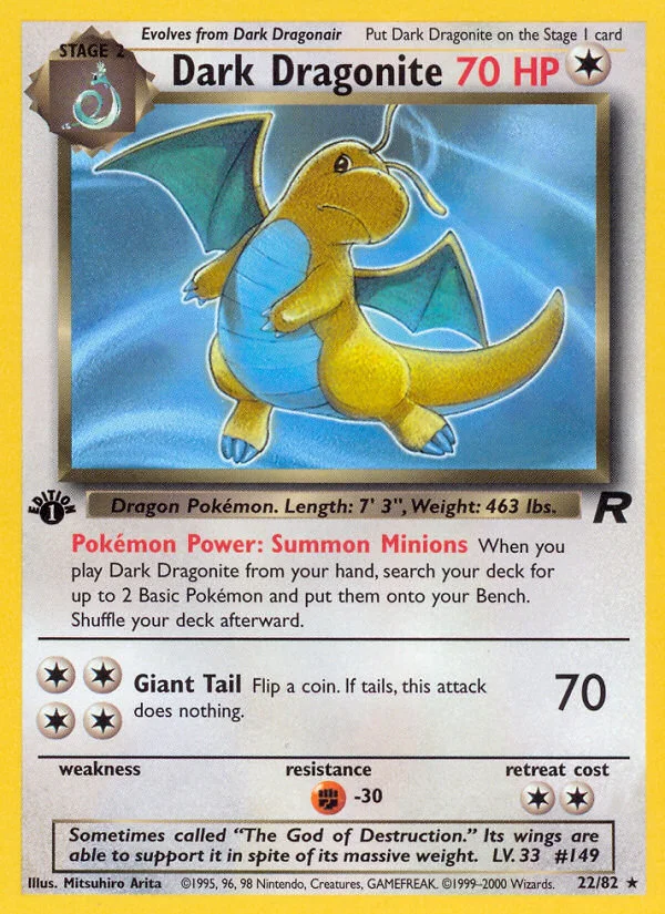 Dark Dragonite 022/ Rare