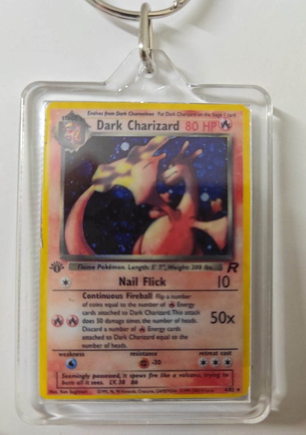 Dark Charizard Holo 4/82 KeyChain