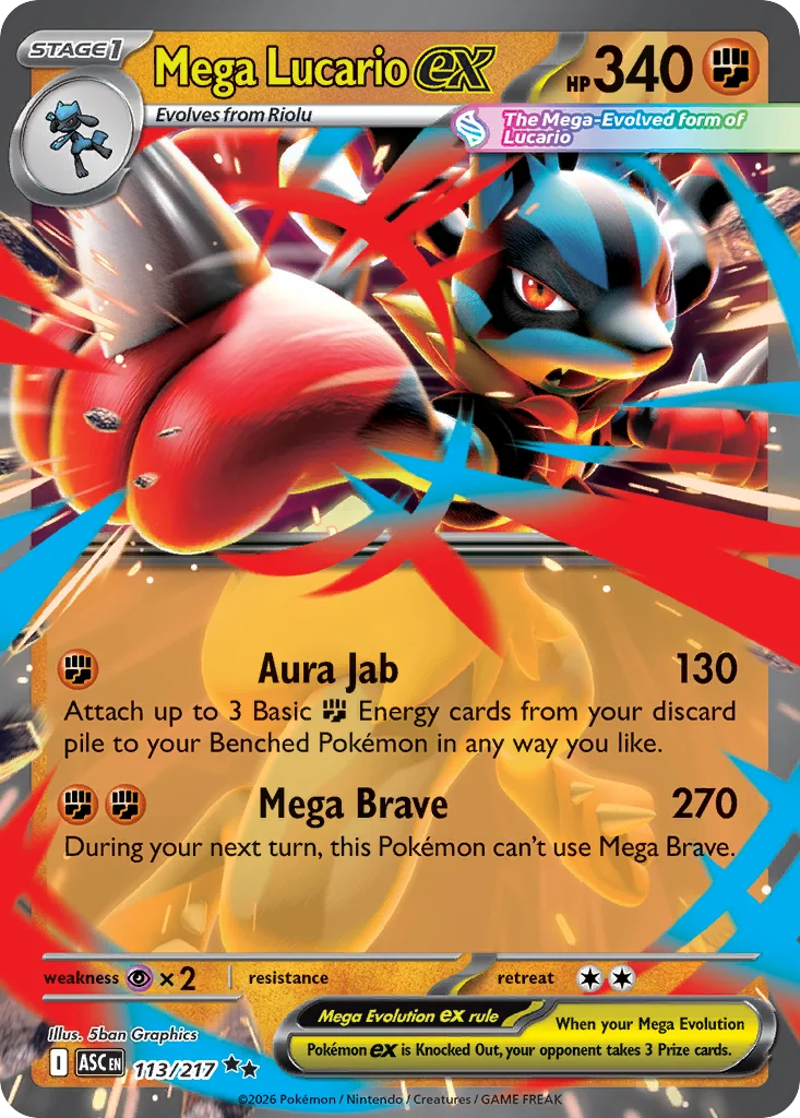 Mega Lucario ex 113/217 Double rare