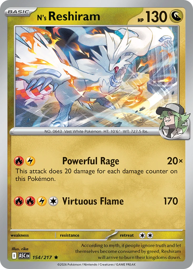 N's Reshiram 154/217 Rare