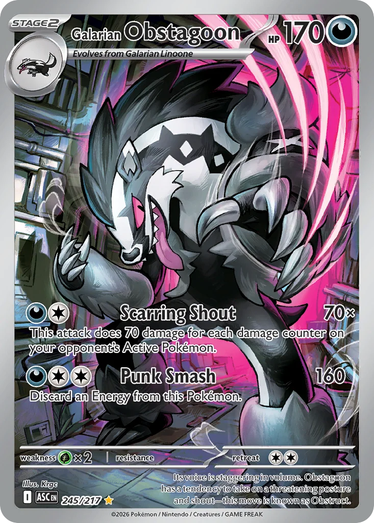 Galarian Obstagoon 245/ Illustration rare