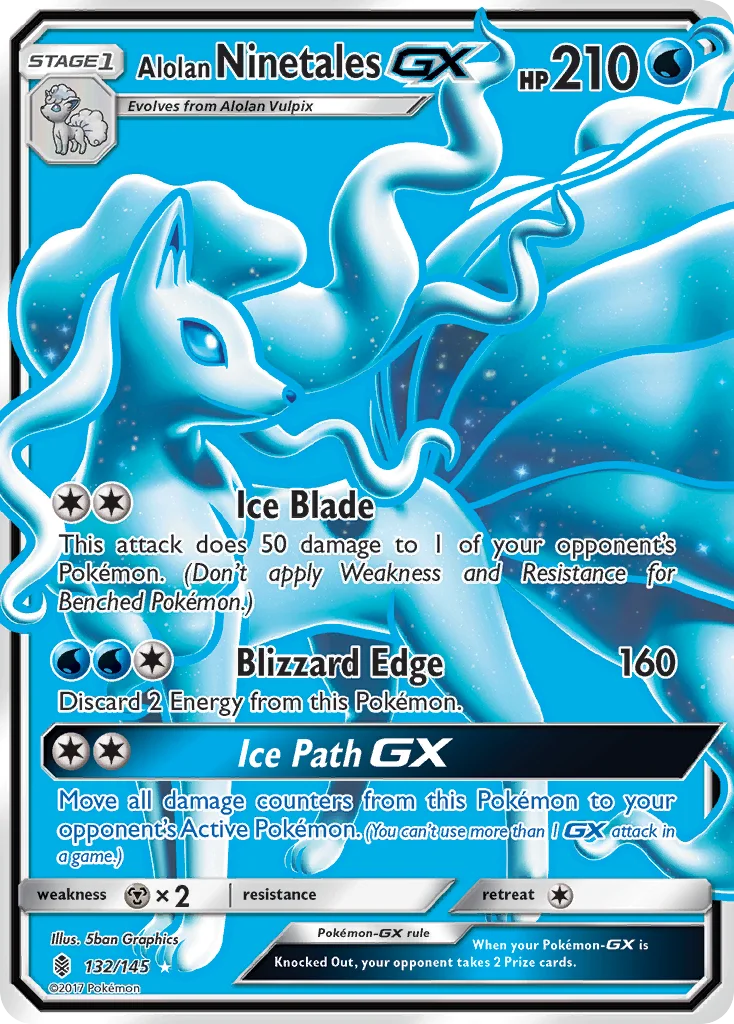 Alolan Ninetales-GX 132/ Rare ultra