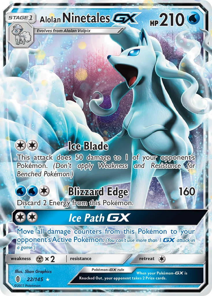 Alolan Ninetales-GX 022/ Rare holo gx