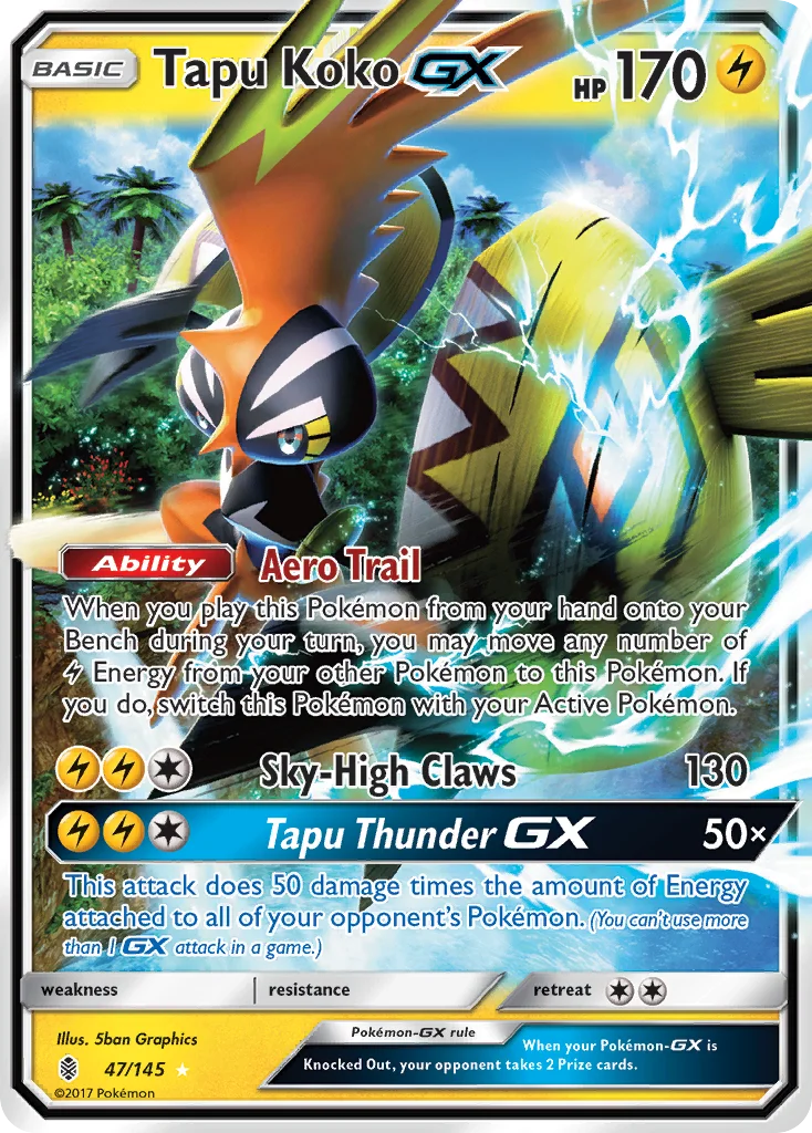 Tapu Koko-GX 047/ Rare holo gx