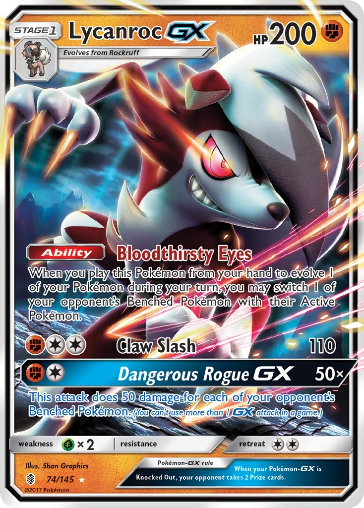 Lycanroc-GX 074/ Rare holo gx
