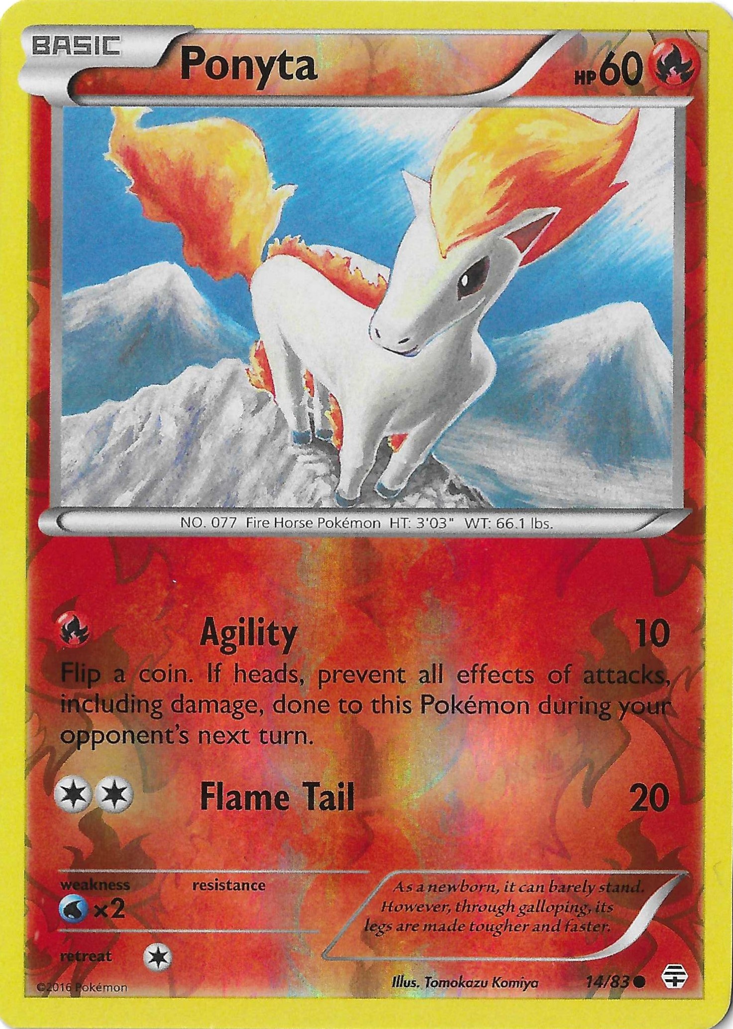 Ponyta 14/83 YX Generations Reverse Holo NM